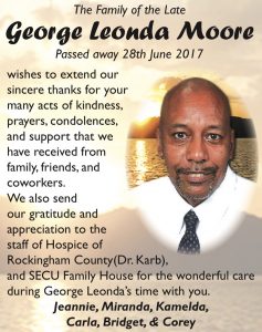 George Leonda Moore- family card of thanks